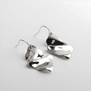 🌈Alexis Bittar Crumpled Wire Drop Earrings - Silver